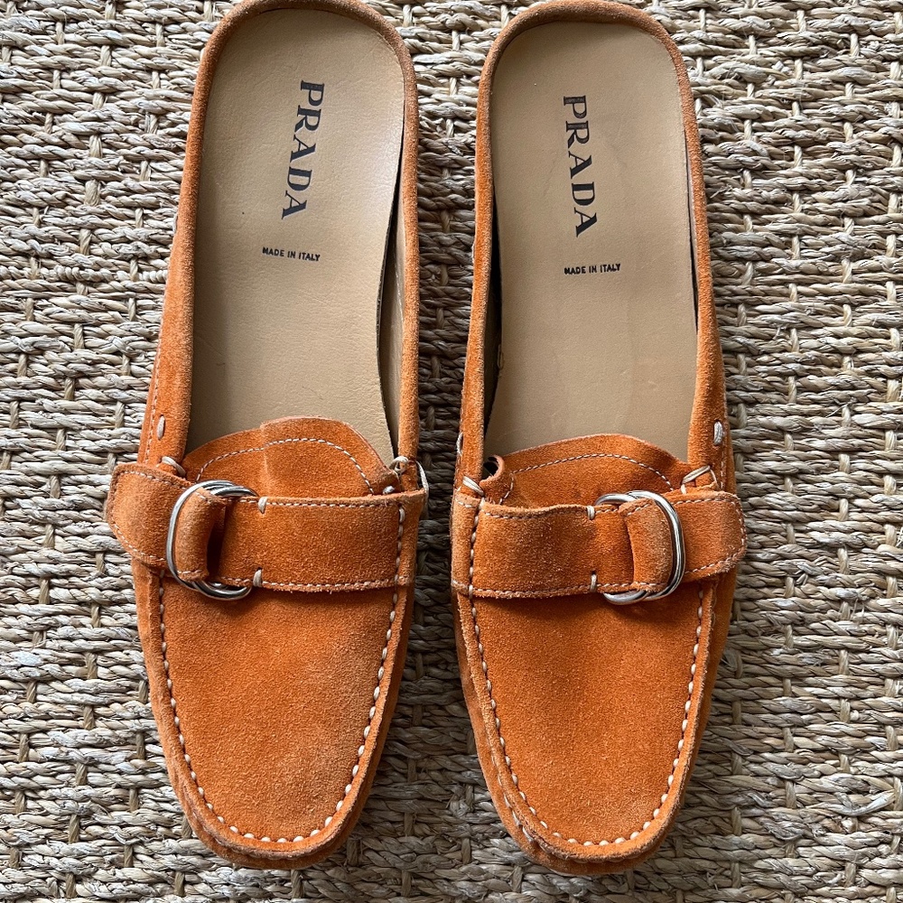 Prada suede mules